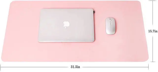 Alt view image 2 of 7 - Non-Slip Desk Pad Waterproof PVC Leather Desk Table Protector Ultra Thin Large Mouse Pad Easy Clean Laptop Desk Writing Mat for Office Work/Home/Decor(Pink 31.5 x 15.7)