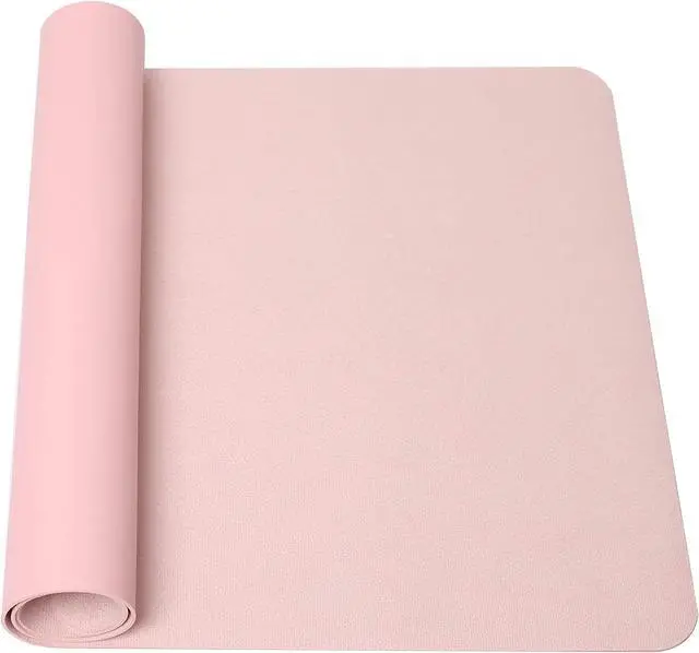 Alt view image 4 of 7 - Non-Slip Desk Pad Waterproof PVC Leather Desk Table Protector Ultra Thin Large Mouse Pad Easy Clean Laptop Desk Writing Mat for Office Work/Home/Decor(Pink 31.5 x 15.7)