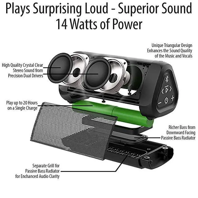 Alt view image 2 of 5 - FOR-OontZ Angle 3 Ultra 4th Gen Bluetooth 50 Speaker Updated Two Speaker Edition 14 Watts HiQuality Sound Bass 100 Ft Wireless Range IPX7 Bluetooth Speakers by  Black