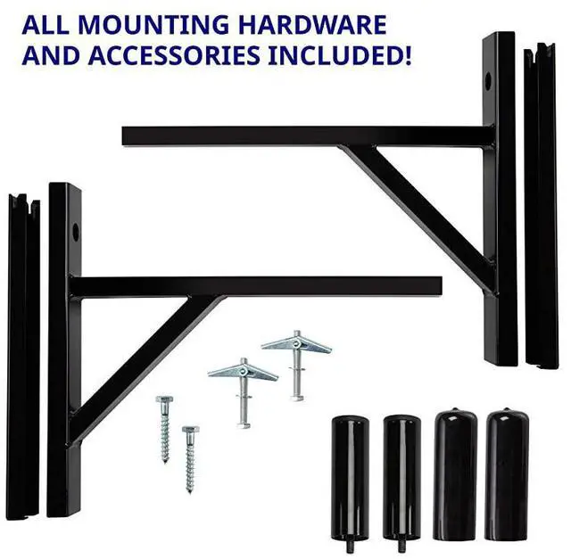 Alt view image 4 of 7 - FOR-Wall Mount Speaker Bracket for Professional Audio PA Speaker Holder Set of 2 Pair Heavy Duty Metal Supports 90 Lbs. Weight Capacity Interchangeable Posts Black - LYXWSB15B