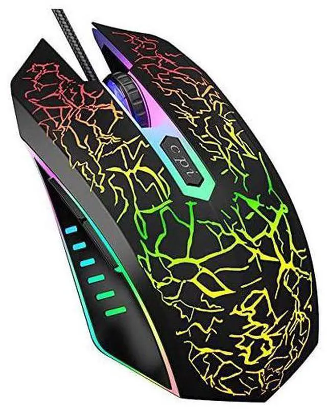 Main image of FOR-Wired Gaming Mouse, Ergonomic USB Optical Mouse Mice with Chroma RGB Backlit, 1200 to 3600 DPI for Laptop PC Computer Games & Work Black