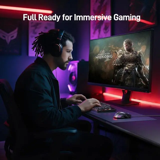 Alt view image 7 of 7 - Wired Gaming Mouse, 12,800 DPI RGB Ergonomic Computer Mouse with Optical Sensor, 8 Programmable Buttons, 12 Backlit Modes, Software for DIY Keybinds, Rapid Fire, USB Gaming Mice for Laptop, PC