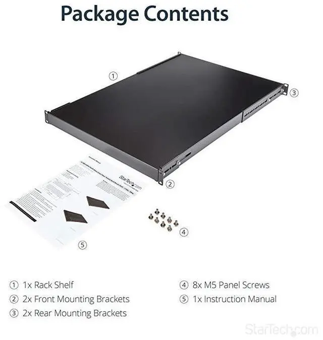 Alt view image 5 of 5 - com 1U Adjustable Server Rack Mount Shelf 175lbs 195 to 38in Deep Universal Tray for 19 AV Data Network Equipment Rack ADJSHELFHD Black