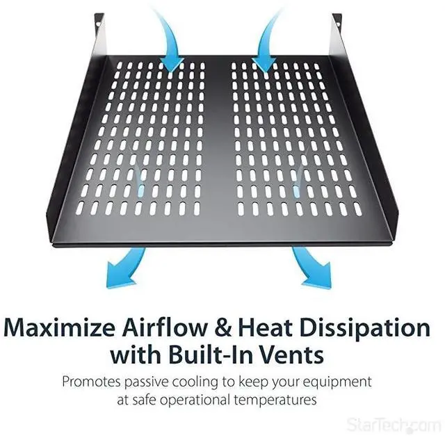 Alt view image 4 of 6 - com 2U Vented Server Rack Mount Shelf 22Inch Deep Cantilever Universal Tray for 19 AV Data Network Equipment Rack 50lbs CABSHELF22V