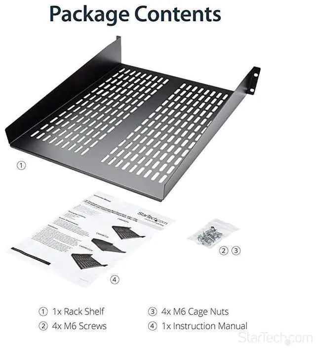 Alt view image 6 of 6 - com 2U Vented Server Rack Mount Shelf 22Inch Deep Cantilever Universal Tray for 19 AV Data Network Equipment Rack 50lbs CABSHELF22V