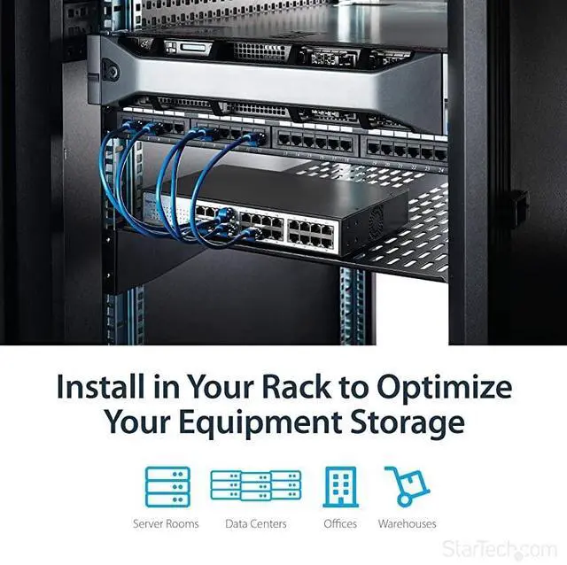 Alt view image 5 of 6 - com 2U Vented Server Rack Mount Shelf 22Inch Deep Cantilever Universal Tray for 19 AV Data Network Equipment Rack 50lbs CABSHELF22V