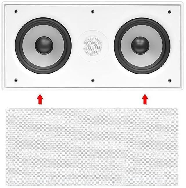 Alt view image 2 of 4 - FOR-Ceiling Wall Mount Enclosed Speaker - 300 Watt Stereo In-wall / In-ceiling Flush Mounted Sound Speaker System W/ Dual 5.25" Long Throw Woofers, 1" Tweeter, 8 Ohm Impedance -  PDIWCS56 (White)