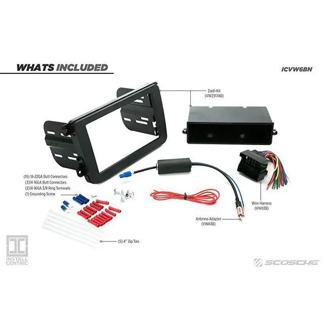 Alt view image 2 of 2 - Centric ICVW6BN Compatible with Select Volkswagen 200615 Double DIN Complete ation Solution wInterface for ing an Aftermarket Stereo