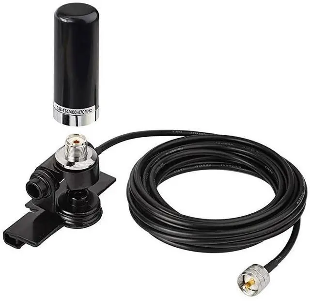 Main image of Vehicle Ham Radio Mobile Radio Antenna VHF UHF 136174MHz 400470MHz Car Truck Amateur Radio Two Way Radio Low Profile Antenna with Lip Mount Fixed Bracket PL259 Male 5m 165 feet RG58 Cable