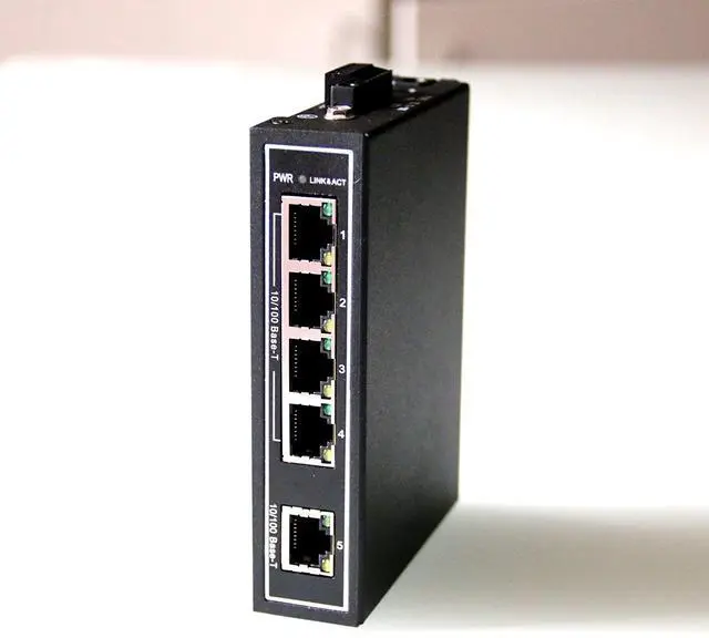 Alt view image 2 of 7 - WIWAV WDH-5ET-DC 10/100Mbps Unmanaged 5-Port Industrial Ethernet Switches with DIN Rail/Wall-Mount (UL Listed Fanless -30°C~75°C)