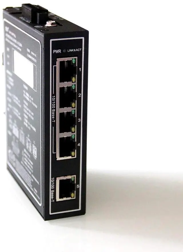 Alt view image 6 of 7 - WIWAV WDH-5ET-DC 10/100Mbps Unmanaged 5-Port Industrial Ethernet Switches with DIN Rail/Wall-Mount (UL Listed Fanless -30°C~75°C)