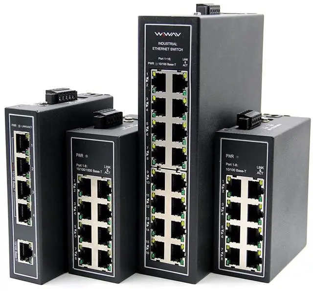 Alt view image 7 of 7 - WIWAV WDH-5ET-DC 10/100Mbps Unmanaged 5-Port Industrial Ethernet Switches with DIN Rail/Wall-Mount (UL Listed Fanless -30°C~75°C)