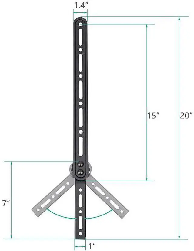 Alt view image 4 of 5 - Universal Sound Bar Mount Bracket for Mounting Above or Under TV with Adjustable 3 Angled Extension Arm Fits Most 23 to 65 Inch TVs up to 33 Lbs Soundbar SBR202 Black