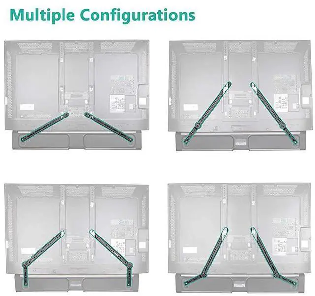 Alt view image 5 of 5 - Universal Sound Bar Mount Bracket for Mounting Above or Under TV with Adjustable 3 Angled Extension Arm Fits Most 23 to 65 Inch TVs up to 33 Lbs Soundbar SBR202 Black