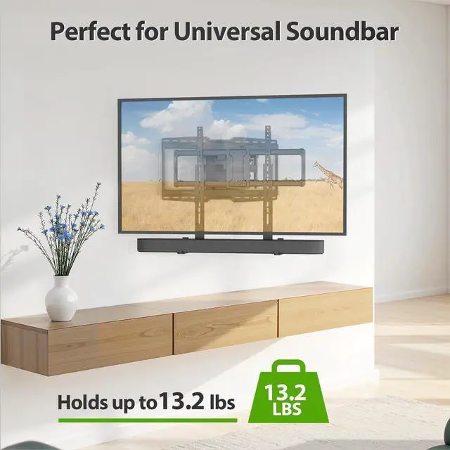 Alt view image 7 of 7 - Universal Soundbar Mount, Sound Bar TV Bracket for Soundbar with Speaker, Fits 2 Installation Options, Removable No-Slip Base Holder Extends 3.46-6.06