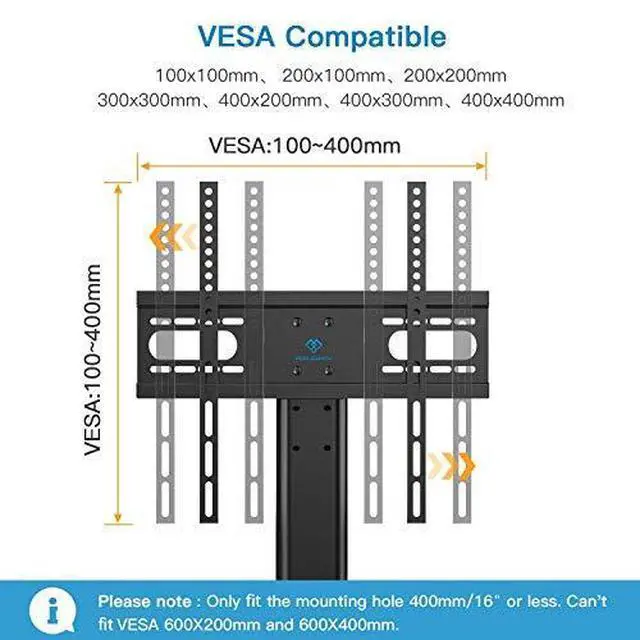 Alt view image 3 of 7 - Universal TV Stand Table Top TV Stand for 3755 inch LCD LED TVs Height Adjustable TV Base Stand with Tempered Glass Base Wire Management VESA 400x400mm