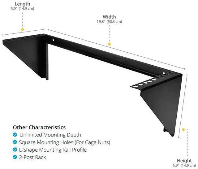 Alt view image 5 of 7 - FOR-com 3U Wall Mount Patch Panel Bracket 19 in Steel Vertical Patch Panel Mounting Rack for Networking Equipment RK319WALLV Black