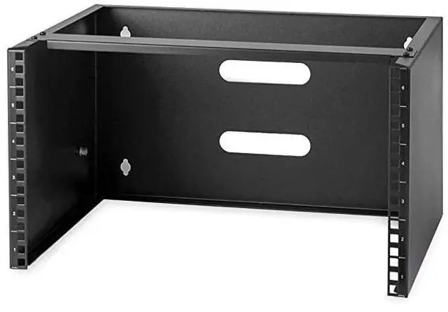 Main image of FOR com 6U Wall Mount Network Equipment Rack 14 Inch Deep 19 Patch Panel Bracket for Shallow Server Equipment 44lbs Capacity WALLMOUNT6 Black