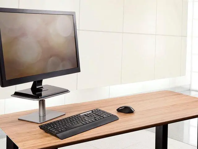 Alt view image 6 of 7 - FOR Universal Monitor Riser Stand - Silver Perfect for Raising Your Monitor About 4.7 to 6.7 Inches - Workstream Collection