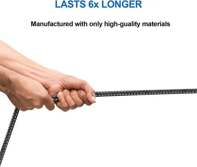 Alt view image 4 of 6 - iPhone Charger 5 Pack 3/3/6/6/10FT Apple MFi Certified USB Lightning Cable Nylon Braided Fast Charging Cord Compatible for iPhone 14/13/12/11/X/Max/8/7/6/6S/5/SE/Plus/iPad - Black