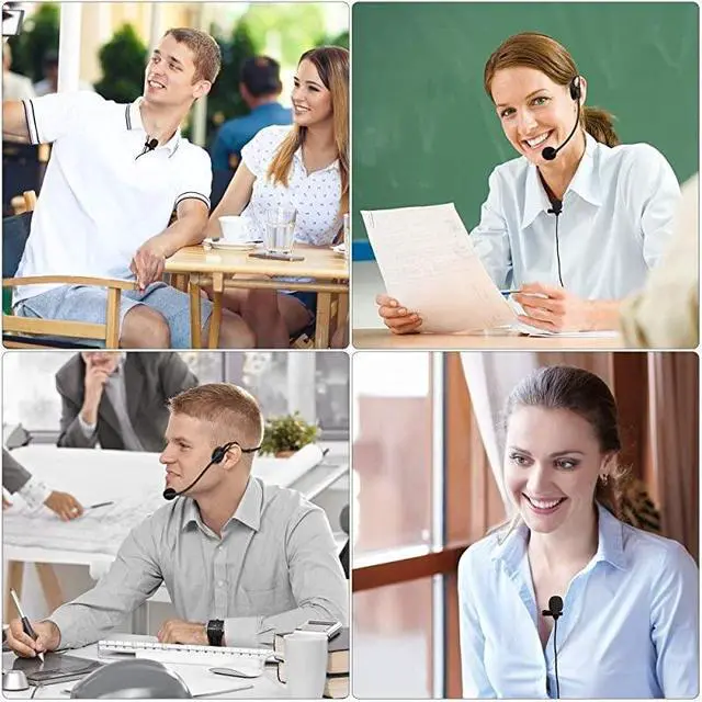 Alt view image 3 of 5 - Wireless Microphone System 24G Wireless Microphone TransmitterReceiver Set with Headset Lavalier Lapel Mics Ideal for Teaching WeddingsPresentationsSchool PlayG102