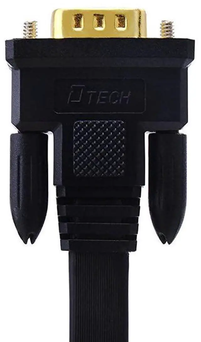 Alt view image 3 of 5 - FOR-Slim Flat 100 Feet VGA Cable Male to Male 15 Pin Computer Monitor Cord 1080p High Resolution Black 30m