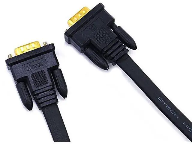 Alt view image 4 of 5 - FOR-Slim Flat 100 Feet VGA Cable Male to Male 15 Pin Computer Monitor Cord 1080p High Resolution Black 30m