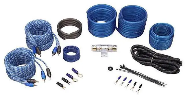 Main image of RWK82 8 Gauge 4 Chan Car Amp Wiring Installation Wire Kit 2 RCAs