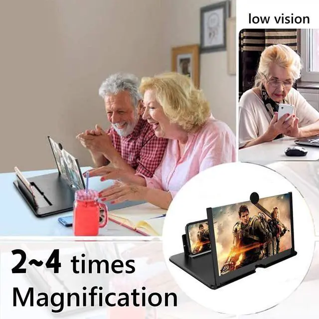Alt view image 2 of 5 - Smartphone Screen Magnifier Stand 14 Inch 3D Foldable Amplifier for Cell Phone with Adjustable Angle