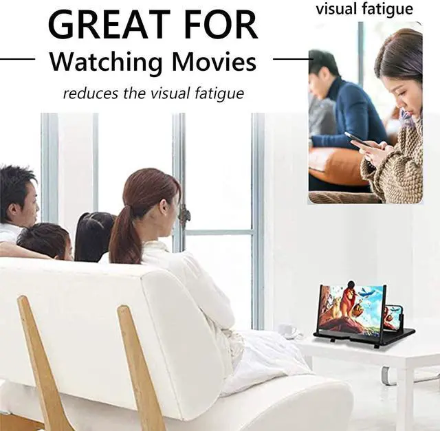 Alt view image 3 of 5 - Smartphone Screen Magnifier Stand 14 Inch 3D Foldable Amplifier for Cell Phone with Adjustable Angle