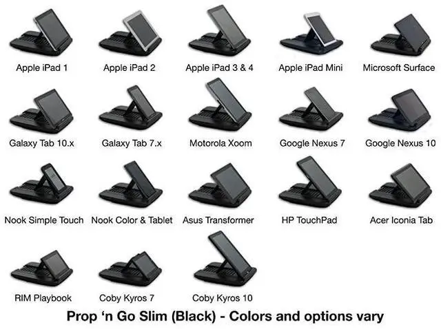 Alt view image 3 of 7 - FOR-Prop n Go Slim iPad Pillow with Adjustable Angle Control for iPad Air iPad Mini iPad Pro iPhone Tablets eReaders and More Black