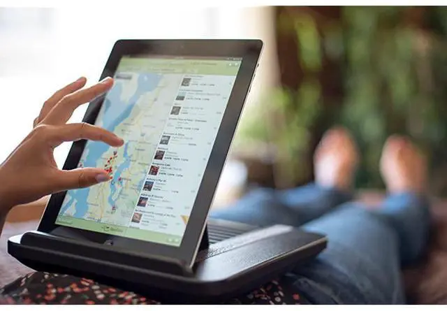 Alt view image 6 of 7 - FOR-Prop n Go Slim iPad Pillow with Adjustable Angle Control for iPad Air iPad Mini iPad Pro iPhone Tablets eReaders and More Black