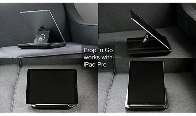 Alt view image 7 of 7 - FOR-Prop n Go Slim iPad Pillow with Adjustable Angle Control for iPad Air iPad Mini iPad Pro iPhone Tablets eReaders and More Black