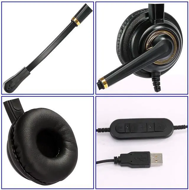Alt view image 7 of 7 - USB Headset with Microphone Noise Cancelling and Volume Controls Computer Headphone Headset with Voice Recognition Mic for UC Softphones Teams Business Skype Lync Zoom Conference Online Course etc