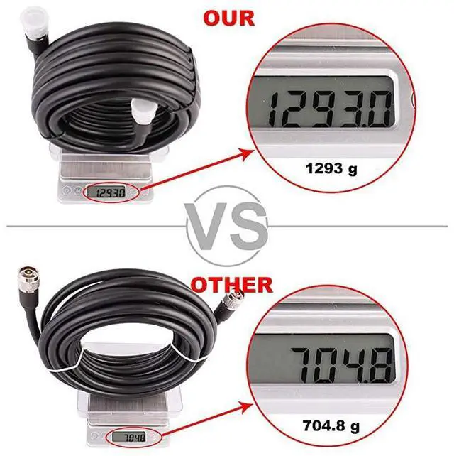 Alt view image 2 of 4 - KMR400 Coax Extension Cable N Male to N Male Connector 50 Ohm Pure Copper Low Loss Coaxial Cables for 3G4G5GLTEGPSWiFiRFHamRadio to Antenna or Phone Signal Booster Use Not for TV