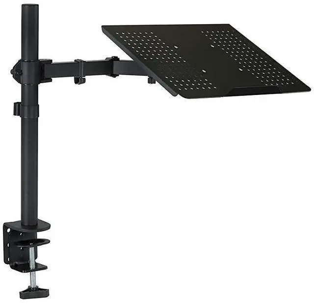 Alt view image 2 of 7 - Laptop Desk Stand Mount | Articulating Vented Laptop Tray Mount | Fully Adjustable Laptop Arm Mount | Single Laptop Desk Extension with C-Clamp | Heavy-Duty Laptop Desk Stand (MI-4352LT)