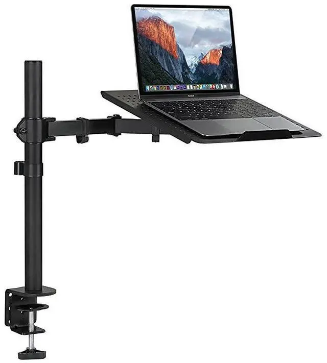 Main image of Laptop Desk Stand Mount | Articulating Vented Laptop Tray Mount | Fully Adjustable Laptop Arm Mount | Single Laptop Desk Extension with C-Clamp | Heavy-Duty Laptop Desk Stand (MI-4352LT)