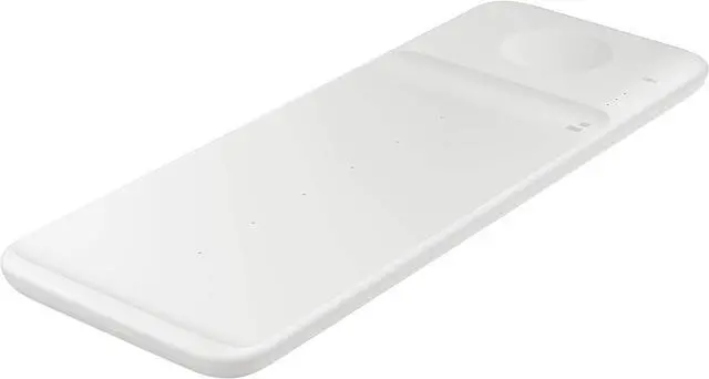 Alt view image 2 of 7 - FOR-Samsung Electronics Wireless Charger Trio Qi Compatible - Charge up to 3 Devices at Once - for Galaxy Phones Buds Watches and Apple iPhone Devices White (US Version)