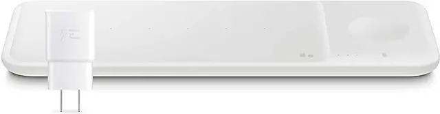 Main image of FOR-Samsung Electronics Wireless Charger Trio Qi Compatible - Charge up to 3 Devices at Once - for Galaxy Phones Buds Watches and Apple iPhone Devices White (US Version)