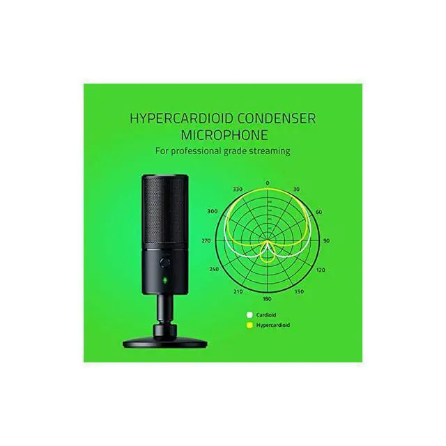 Alt view image 4 of 7 - FOR-Seiren Emote Streaming Microphone: 8-bit Emoticon LED Display, Stream Reactive Emoticons, Hypercardioid Condenser Mic, Built-in Shock Mount, Height & Angle Adjustable Stand, Classic Black