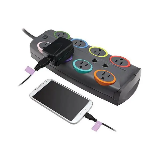 Alt view image 4 of 5 - FOR-SmartSockets 8Outlet 8Foot Cord 3090 Joules Premium Surge Protector K62691NA