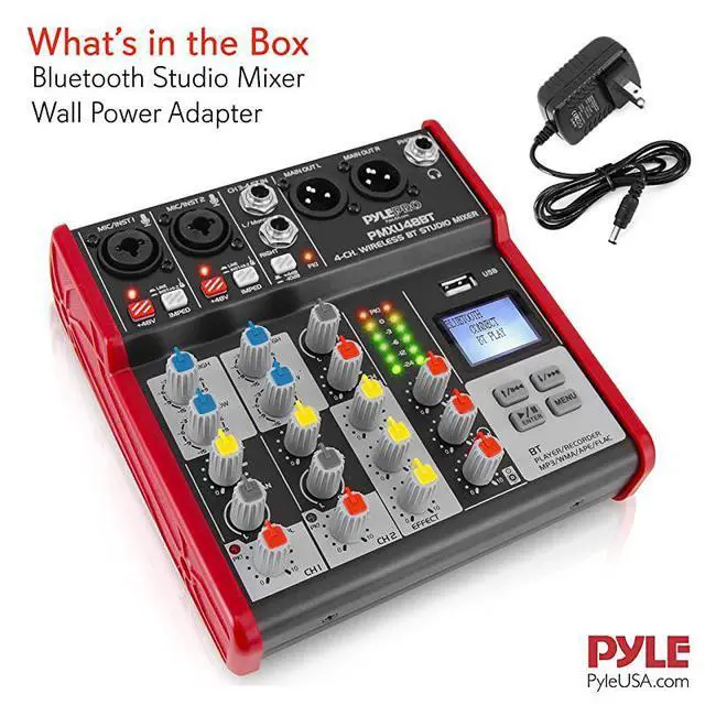 Alt view image 7 of 7 - FOR-Sound 4 Channel Bluetooth Compatible Professional Portable Digital DJ Console WUSB Mixer Audio InterfaceMixing Boards for Studio Recording PMXU48BT5