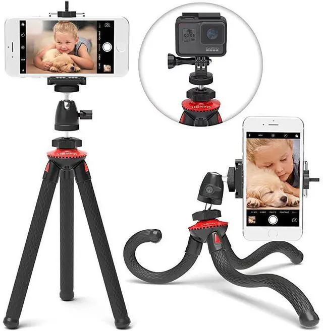 Main image of SquidGrip Flexible Cell Phone Tripod and Portable Action Camera Holder Compatible with iPhone GoPro Android Samsung Google Pixel and All Mobile Phones