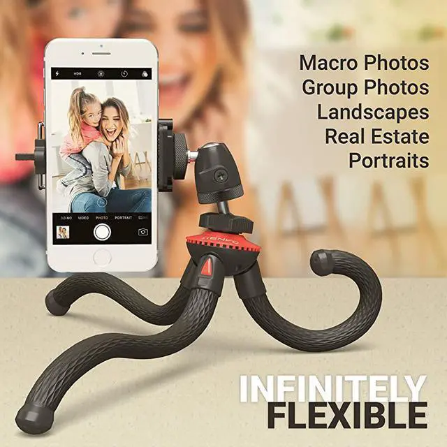 Alt view image 2 of 7 - SquidGrip Flexible Cell Phone Tripod and Portable Action Camera Holder Compatible with iPhone GoPro Android Samsung Google Pixel and All Mobile Phones
