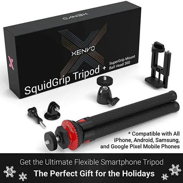 Alt view image 7 of 7 - SquidGrip Flexible Cell Phone Tripod and Portable Action Camera Holder Compatible with iPhone GoPro Android Samsung Google Pixel and All Mobile Phones