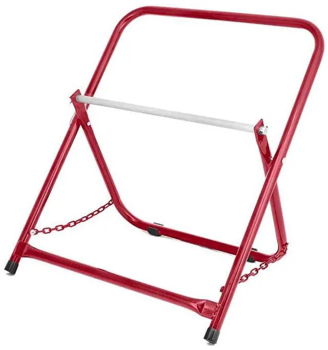 Main image of Durable Single Axle Cable Caddy Commercial Industrial Grade Steel Wire Dispenser Compact Design Holds Cable Reels Up to 20 Diameter and 100 lb Capacity Red