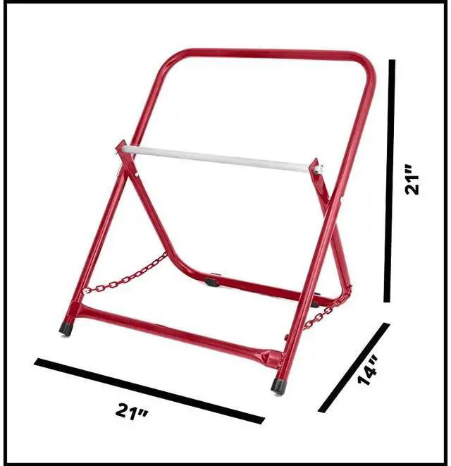 Alt view image 4 of 7 - Durable Single Axle Cable Caddy Commercial Industrial Grade Steel Wire Dispenser Compact Design Holds Cable Reels Up to 20 Diameter and 100 lb Capacity Red
