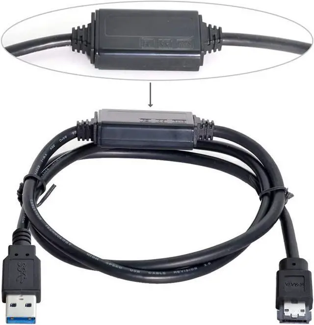 Alt view image 2 of 4 - CY USB 3.0 to eSATA Adapter USB to HDD/SSD/ODD Converter eSATA to USB Cable
