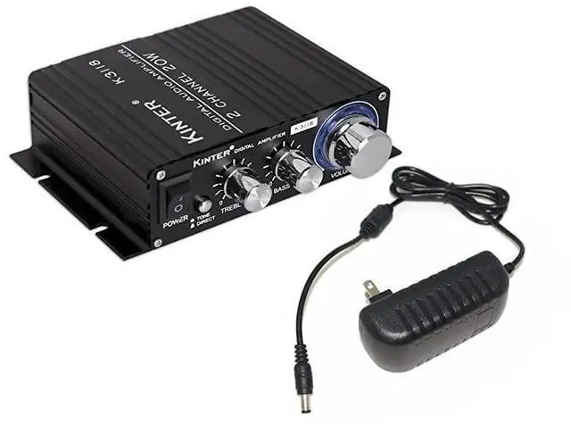 Main image of K3118 Texas Instruments TI Digital HiFi Audio Mini Class D Home Auto DIY Arcade Stereo Amplifier with 12V 3A Power Supply Black