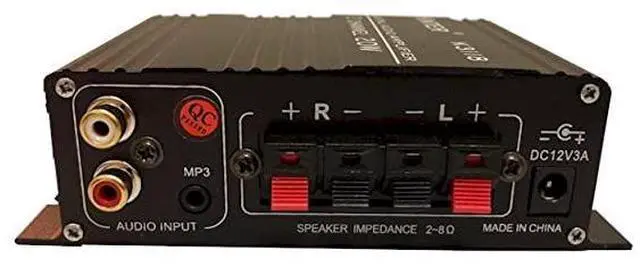 Alt view image 3 of 6 - K3118 Texas Instruments TI Digital HiFi Audio Mini Class D Home Auto DIY Arcade Stereo Amplifier with 12V 3A Power Supply Black